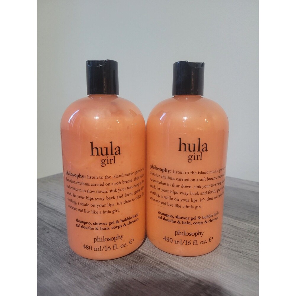 TWO Bottles Of Philosophy Hula Girl 3-in-1 Shower Gel PLUS 4 Floral Street...